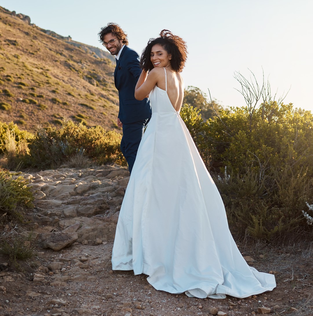 Image of a couple having an intimate and adventurous Wildish Wedding.